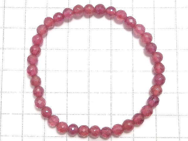 [Video][One of a kind] High Quality Ruby AAA- Faceted Round 4.5mm Bracelet NO.6