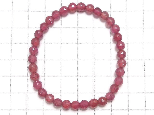 [Video][One of a kind] High Quality Ruby AAA- Faceted Round 5mm Bracelet NO.8