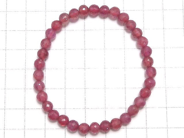 [Video][One of a kind] High Quality Ruby AAA- Faceted Round 5mm Bracelet NO.10