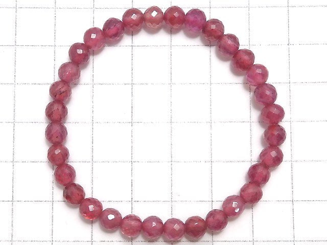 [Video][One of a kind] High Quality Ruby AAA- Faceted Round 5mm Bracelet NO.11