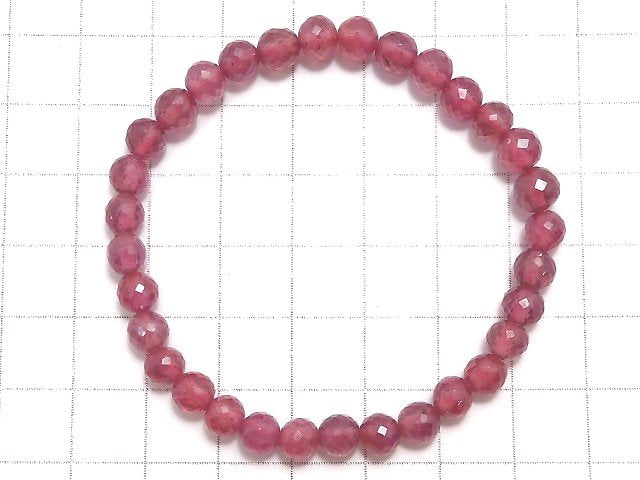 [Video][One of a kind] High Quality Ruby AAA- Faceted Round 5.5mm Bracelet NO.13