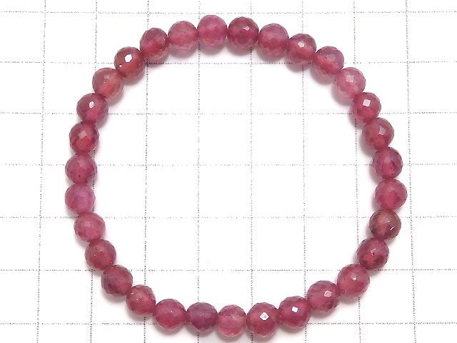 [Video][One of a kind] High Quality Ruby AAA- Faceted Round 5.5mm Bracelet NO.14