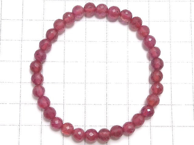 [Video][One of a kind] High Quality Ruby AAA- Faceted Round 5.5mm Bracelet NO.16