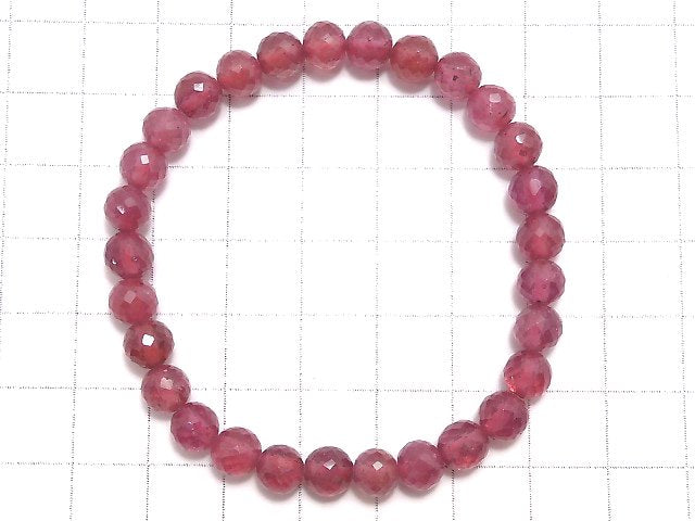 [Video][One of a kind] High Quality Ruby AAA- Faceted Round 6mm Bracelet NO.18