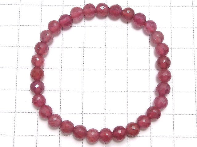 [Video][One of a kind] High Quality Ruby AAA- Faceted Round 6mm Bracelet NO.19