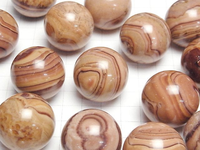 [Video] Red Picture Jasper Sphere, Round 29mm 1pc