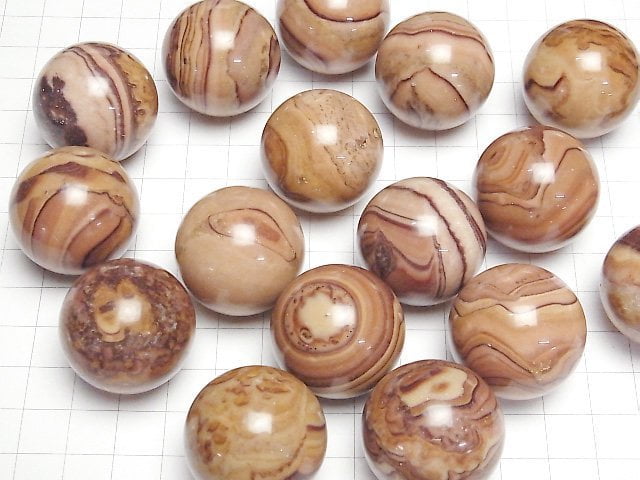 [Video] Red Picture Jasper Sphere, Round 29mm 1pc