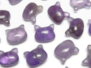 [Video]Amethyst Cat Motif 10x12mm [Drilled Hole] 2pcs