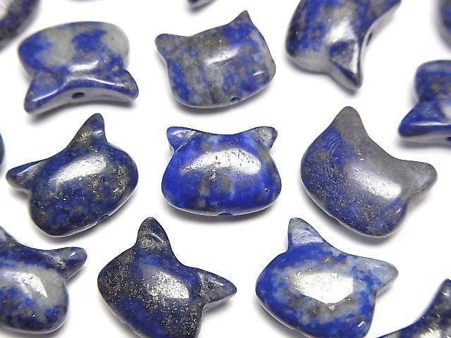 [Video] Lapislazuli AA Cat Motif 10x13mm [Vertical Hole] 3pcs