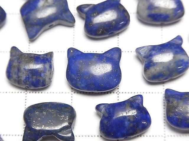 [Video] Lapislazuli AA Cat Motif 10x13mm [Vertical Hole] 3pcs