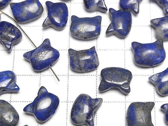 [Video] Lapislazuli AA Cat Motif 10x13mm [Vertical Hole] 3pcs