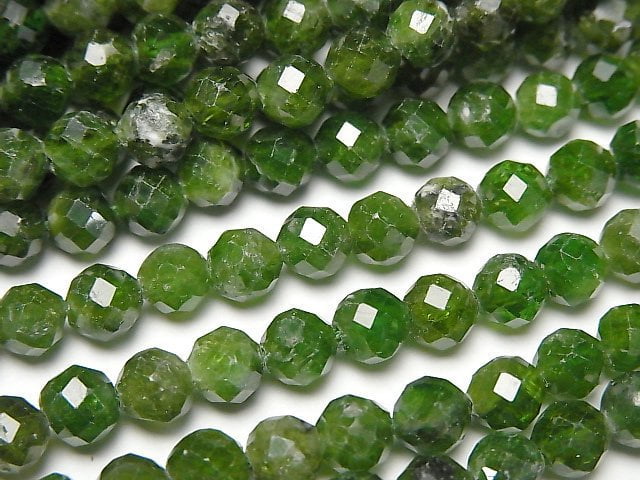 [Video]High Quality! Chrome Diopside AA+ Faceted Round 5.5mm half or 1strand beads (aprx.15inch/36cm)