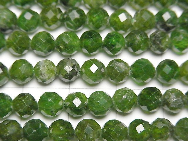 [Video]High Quality! Chrome Diopside AA+ Faceted Round 5.5mm half or 1strand beads (aprx.15inch/36cm)