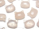 [Video] Rose Quartz AA+ Cat Motif 10x12mm [Half Drilled Hole (Back)] 3pcs