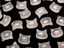 [Video] Rose Quartz AA+ Cat Motif 10x12mm [Half Drilled Hole (Back)] 3pcs