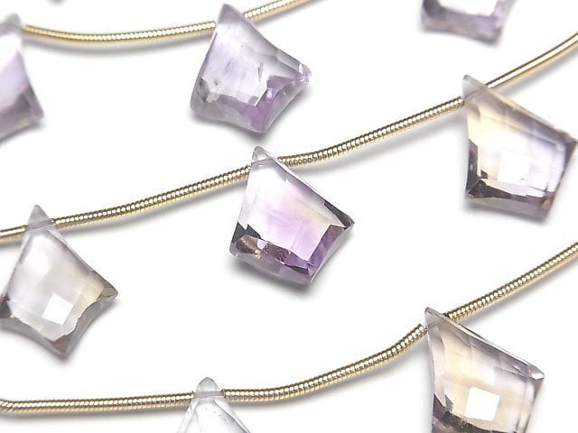 [Video]High Quality Ametrine AAA Deformed Diamond Shape 1strand (5pcs)