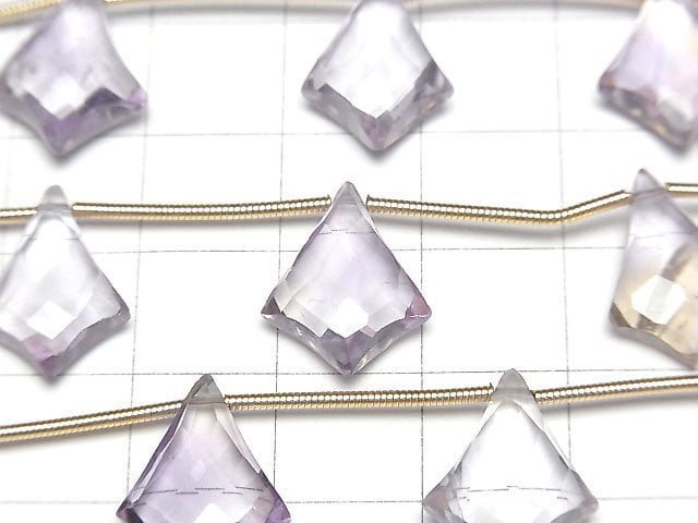 [Video]High Quality Ametrine AAA Deformed Diamond Shape 1strand (5pcs)