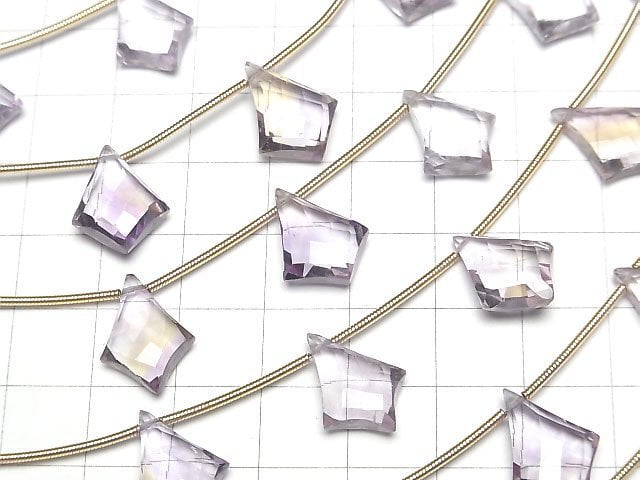 [Video]High Quality Ametrine AAA Deformed Diamond Shape 1strand (5pcs)