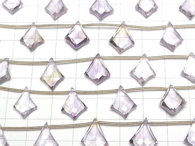 [Video]High Quality Ametrine AAA Deformed Diamond Shape 1strand (5pcs)