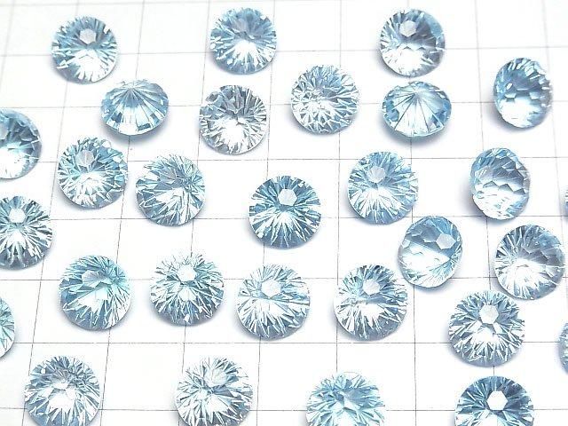 [Video]High Quality Sky Blue Topaz AAA Loose stone Round Faceted Fancy 10x10mm 1pc