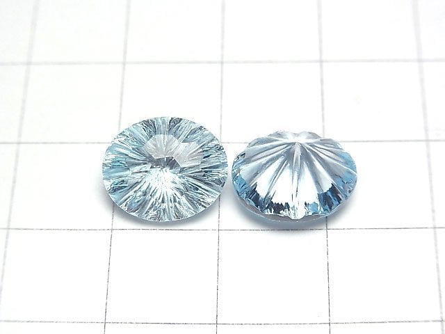 [Video]High Quality Sky Blue Topaz AAA Loose stone Faceted Oval 12x10mm 1pc