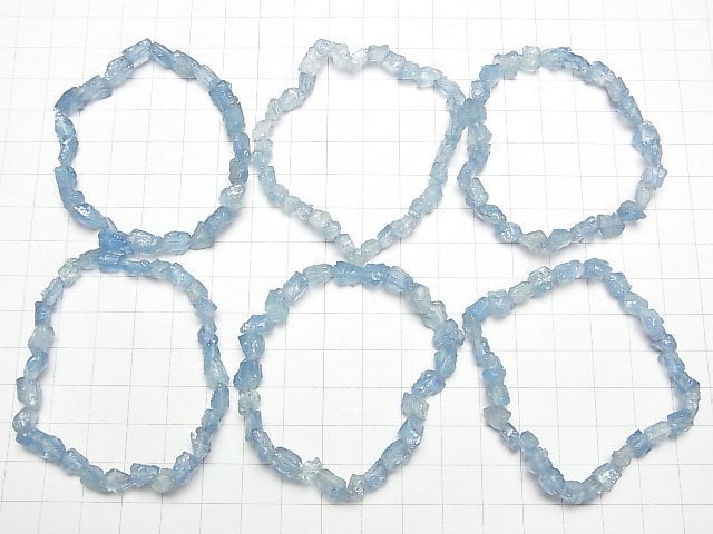 [Video]Aquamarine AA++ Rough Rock Nugget Bracelet