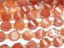 [Video] High Quality! Carnelian ,Sardonyx AAA Twist x Multiple Facets 8x7x7mm 1strand beads (aprx.15inch/36cm)