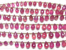 [Video]High Quality Ruby AAA- Faceted Drop half or 1strand beads (aprx.5inch/12cm)