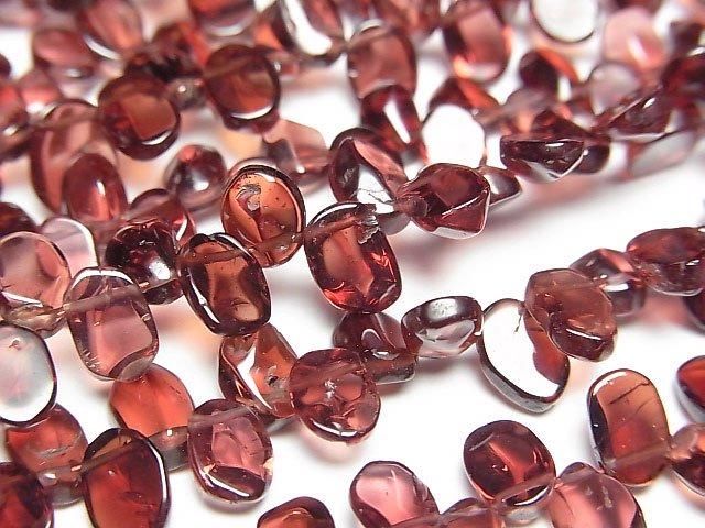 [Video] High Quality Mozambique Garnet AAA Flat Nuggets 1-Strand Beads (approx. 6 inches/16 cm)