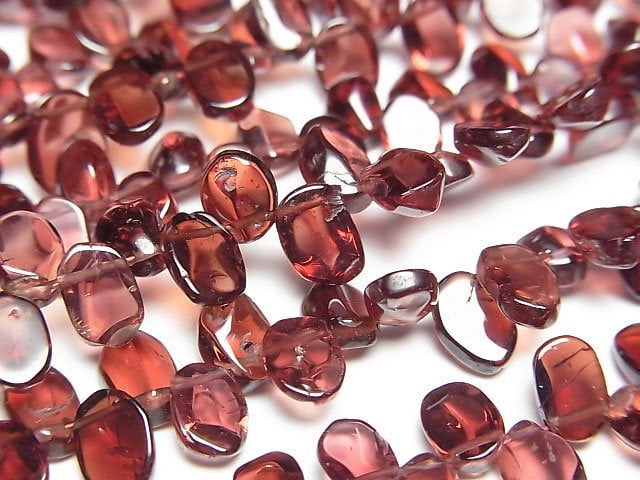 [Video]High Quality Mozambique Garnet AAA Flat Nugget 1strand beads (aprx.6inch/16cm)