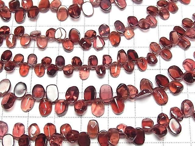 [Video] High Quality Mozambique Garnet AAA Flat Nuggets 1-Strand Beads (approx. 6 inches/16 cm)