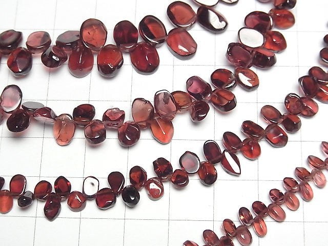 [Video]High Quality Mozambique Garnet AAA Flat Nugget 1strand beads (aprx.6inch/16cm)