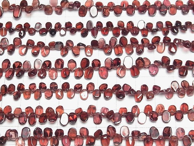 [Video]High Quality Mozambique Garnet AAA Flat Nugget 1strand beads (aprx.6inch/16cm)