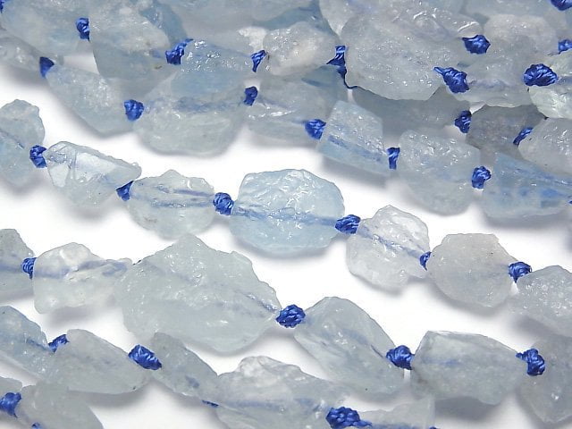 [Video]Aquamarine AA Rough Rock Nugget 1strand beads (aprx.15inch/38cm)