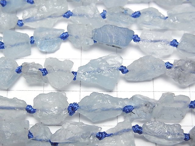 [Video]Aquamarine AA Rough Rock Nugget 1strand beads (aprx.15inch/38cm)