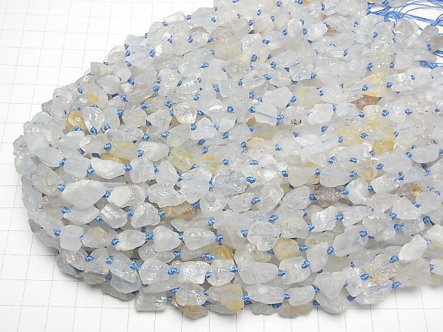 [Video] Natural White Topaz AA Rough Rock Nugget 1strand beads (aprx.16inch/40cm)