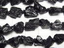 [Video] Black Tourmaline Rough Rock Nugget 1strand beads (aprx.16inch/40cm)
