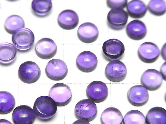 [Video]High Quality Amethyst AA++ Round Cabochon 5x5mm 5pcs