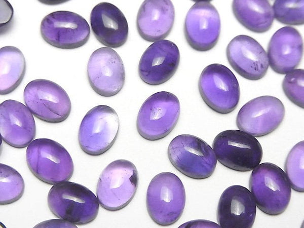 [Video]High Quality Amethyst AA++ Oval Cabochon 8x6mm 5pcs