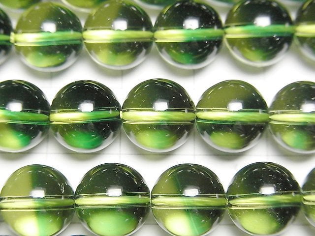 [Video] Green Yellow Quartz Round 10mm half or 1strand beads (aprx.15inch/36cm)