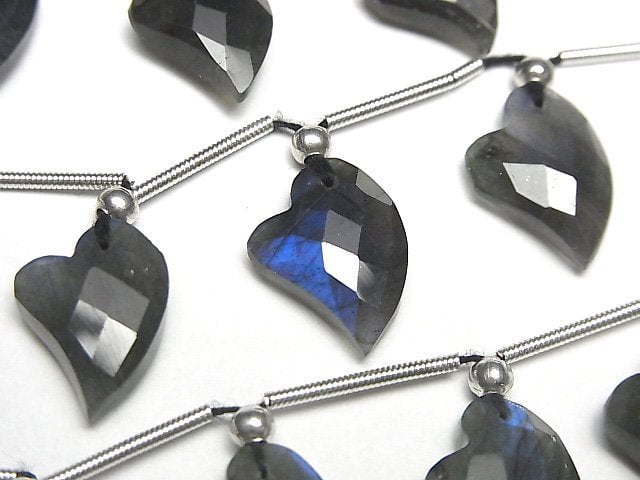 [Video]High Quality Blue Labradorite AAA- Heart cut half or 1 strand (8pcs)