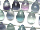 [Video]High Quality Multicolor Fluorite AA++ Drop (Smooth) 1strand (9pcs)
