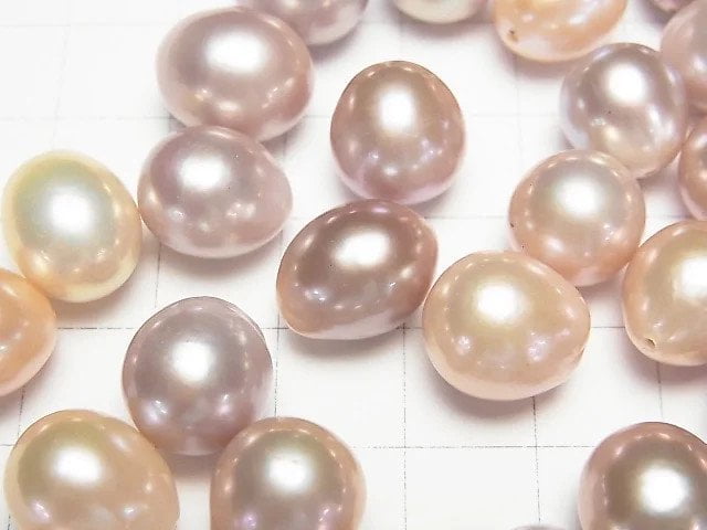 [Video]Fresh Water Pearl AAA Loose stone Potato-Drop 11-14mm [Half Drilled Hole] Natural color Lavender 2pcs