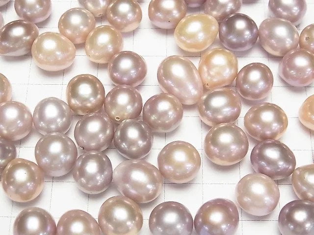 [Video]Fresh Water Pearl AAA Loose stone Potato-Drop 11-14mm [Half Drilled Hole] Natural color Lavender 2pcs