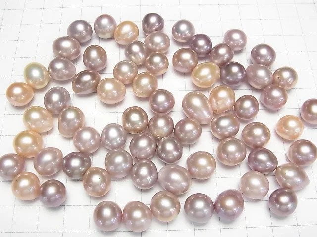 [Video]Fresh Water Pearl AAA Loose stone Potato-Drop 11-14mm [Half Drilled Hole] Natural color Lavender 2pcs