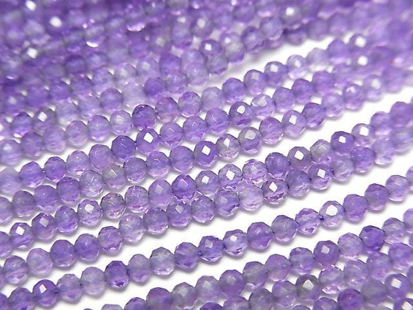 [Video] High Quality! Amethyst AA++ Faceted Round 2.5mm 1strand beads (aprx.15inch/37cm)