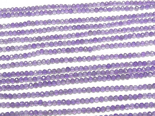 [Video] High Quality! Amethyst AA++ Faceted Round 2.5mm 1strand beads (aprx.15inch/37cm)