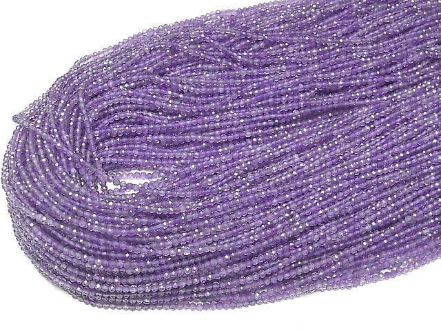 [Video] High Quality! Amethyst AA++ Faceted Round 2.5mm 1strand beads (aprx.15inch/37cm)