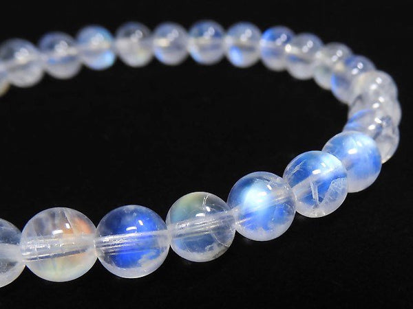 [Video][One of a kind] High Quality Andesine Labradorite AAA Round 6mm Bracelet NO.14