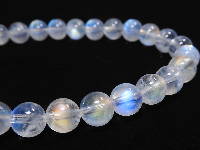 [Video][One of a kind] High Quality Andesine Labradorite AAA Round 6mm Bracelet NO.16